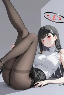 Red Eyed Beauty in Black Tights
