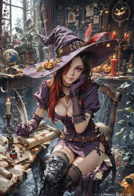 Enchanting Witch Writing Spells