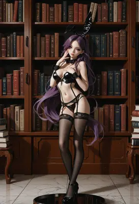 Purple Haired Bunny Girl Librarian
