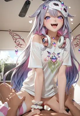 Playful Fairy Girl in Bedroom