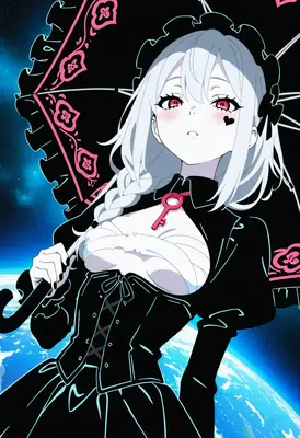 Gothic Maiden Beneath the Celestial Canopy