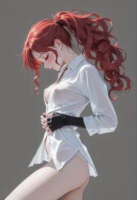 Red Haired Girl in White Shirt