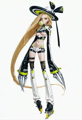 Cybernetic Rollerblade Girl with Claws