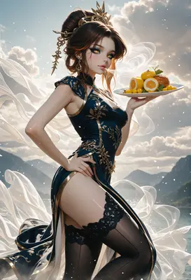 Elegant Lady Serving Fresh Citrus Platter