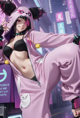 Neon City Punk in Pink Kigurumi
