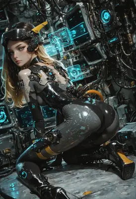 Cybernetic Hacker in the Data Core