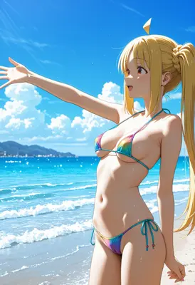 Radiant Blonde Girl at the Beach