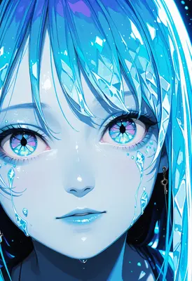 Crystalline Gaze of the Sapphire Maiden