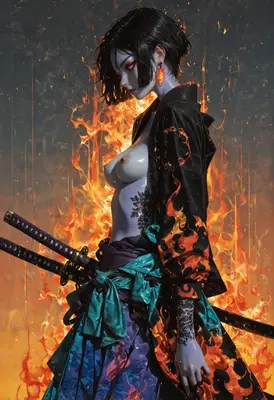 Samurai Spirit Amidst The Blazing Inferno