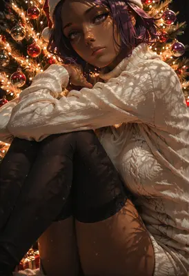 Cozy Christmas Eve With Purple Hair