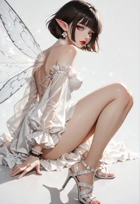 Ethereal Fairy in White Silk