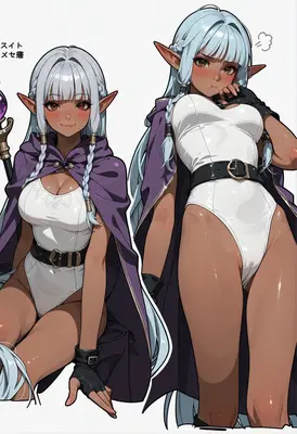 Cute Silver Haired Dark Elf Mage