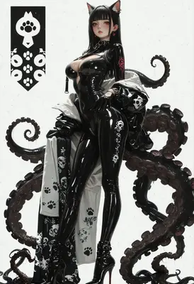 Cat Girl in Sleek Latex Suit