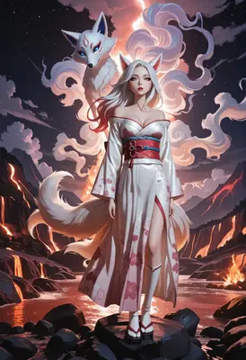 Kitsune Maiden of the Volcanic Peaks