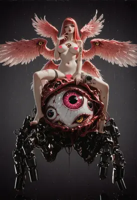 Winged Siren Upon The Ocular Beast