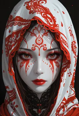 Mystical Beauty in Red and White