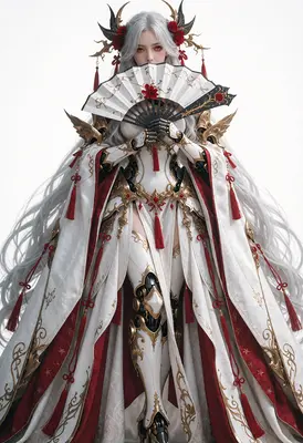 Elegant Empress in Ornate Cybernetic Armor