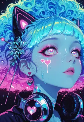 Neon Heartbeat Cyberpunk Anime Girl