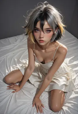 Serene Girl in White Dress