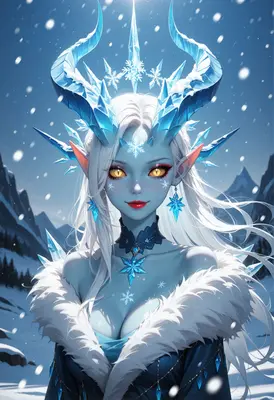 Ice Queen With Crystal Horns
