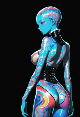 Neon Psychedelic Synthetic Goddess