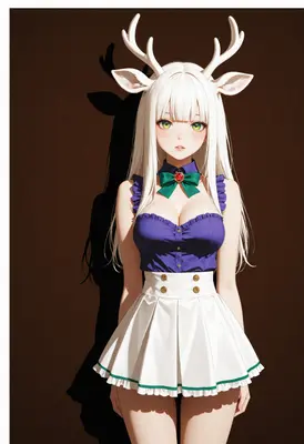 Elegant White Haired Deer Girl
