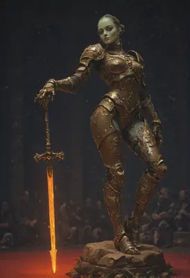 The Golden Knight with Molten Blade
