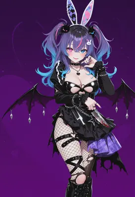 Gothic Bunny Girl with Bloody Blade