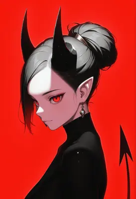 Red Eyed Demoness Portrait