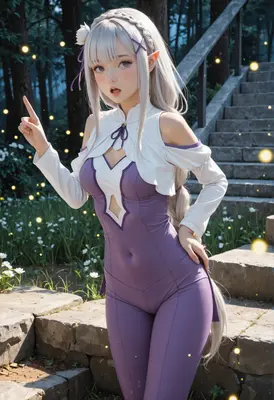 Emilia Standing in the Enchanted Forest