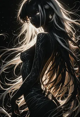 Ethereal Being of Starlight and Shadow