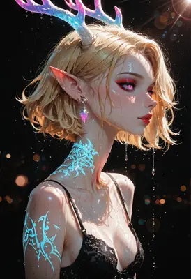 Ethereal Fae with Glowing Antlers