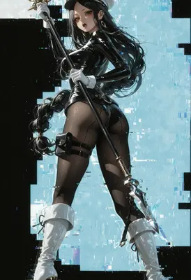Digital Sentinel in Glossy Black Armor
