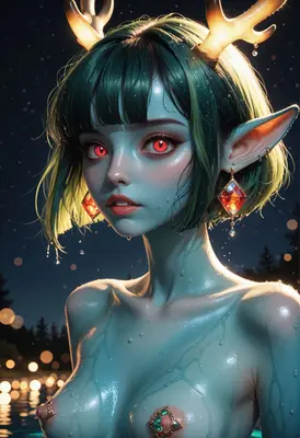 Glowing Deer Spirit Under Night Sky