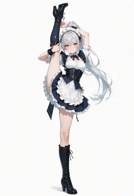 Flexible Maid in Vertical Split