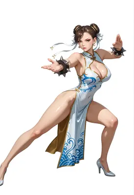 Fierce Martial Artist in White Qipao