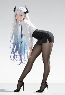 Demon Office Worker With Long Hair