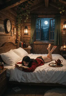 Cozy Winter Night Reading Session