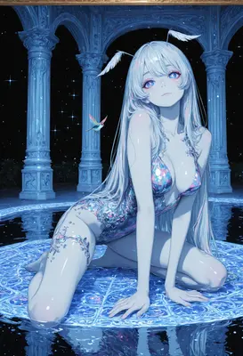Celestial Beauty in the Starlit Pool