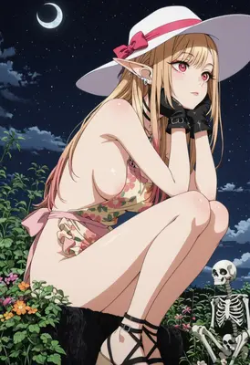 Moonlit Elf in a Floral Apron