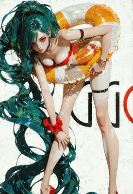 Summer Fun With Teal Hair Girl