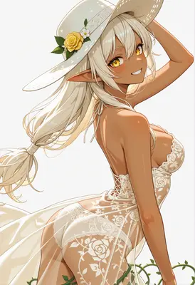Sun-Kissed Elf in Floral Lace