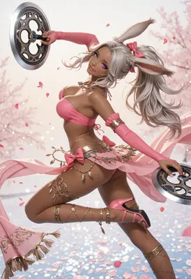 Sakura Bunny Warrior in Motion