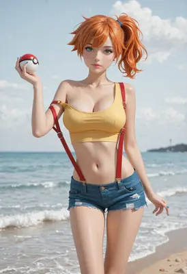 Misty Ready For A Beach Battle