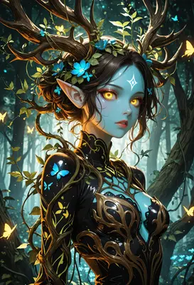 Mystic Dryad of the Enchanted Woods