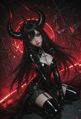 Dark Succubus in Crimson Light