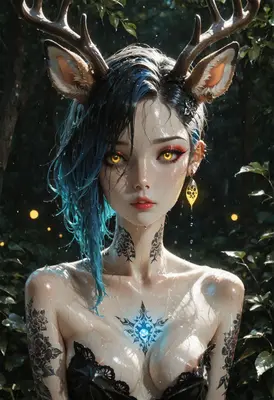Enchanted Deer Spirit in the Rain