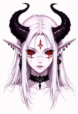 Ethereal Horned Demon Elf Portrait