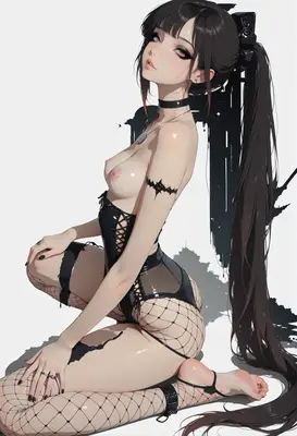 Gothic Beauty in Black Latex