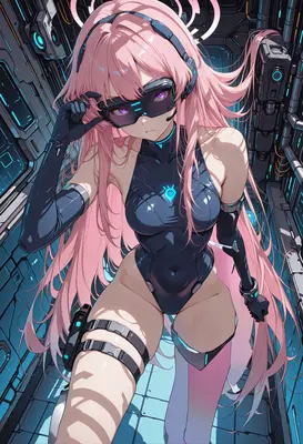 Cybernetic Pink Haired Soldier